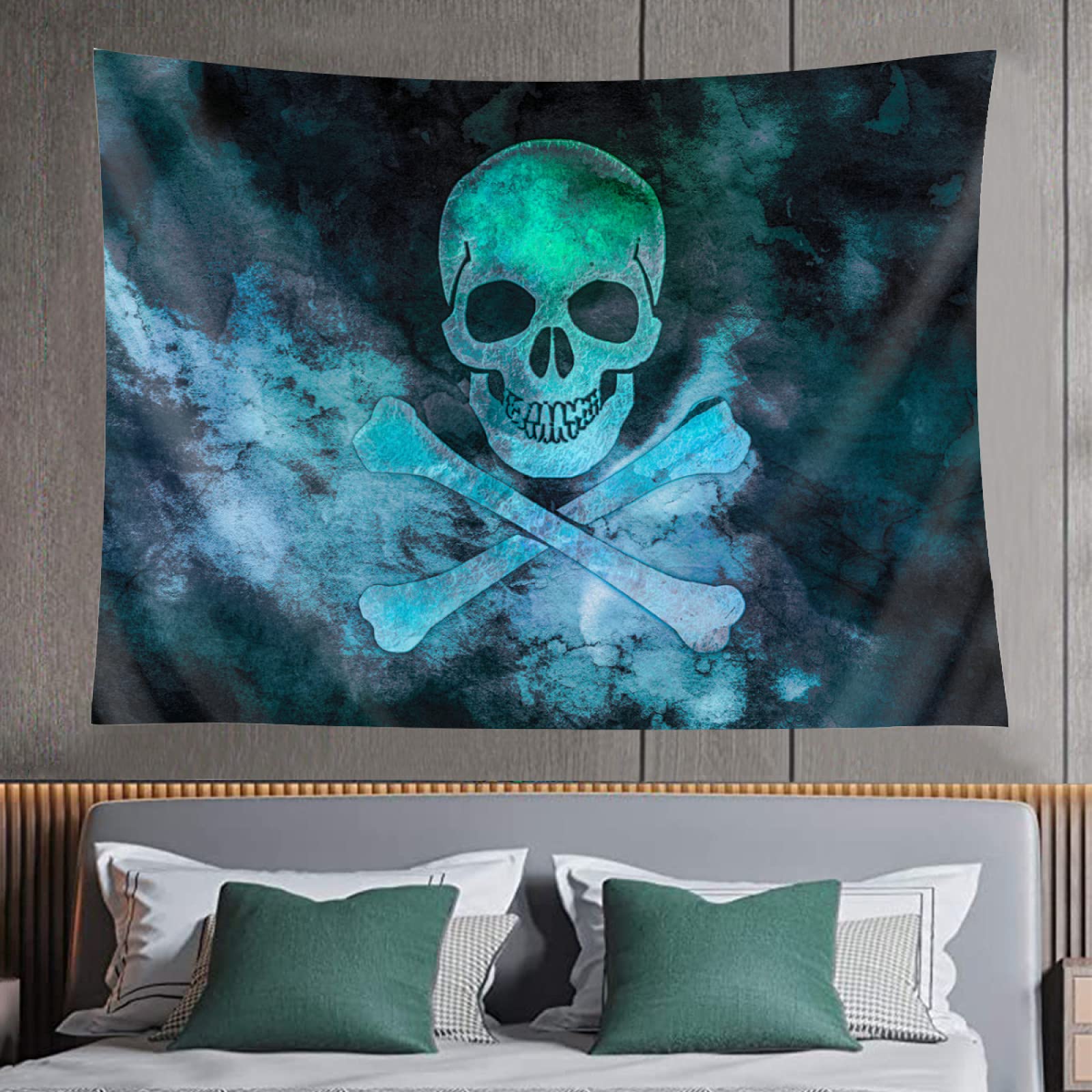 Halloween Skulls Tapestry - Creepy Gothic Wall Hanging for Bedroom, Living Room & Home Decor | Spooky Aesthetic Art Print for Halloween Party, Haunted House & Gothic Interior Design