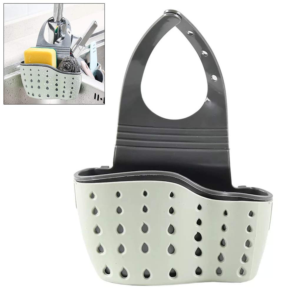 Adjustable Sink Shelf Organizer with Soap Sponge Drain Rack, Sink Basket Strainer, and Faucet Storage for Bathroom and Kitchen, Perfect for Countertop Organization and Space Saving
