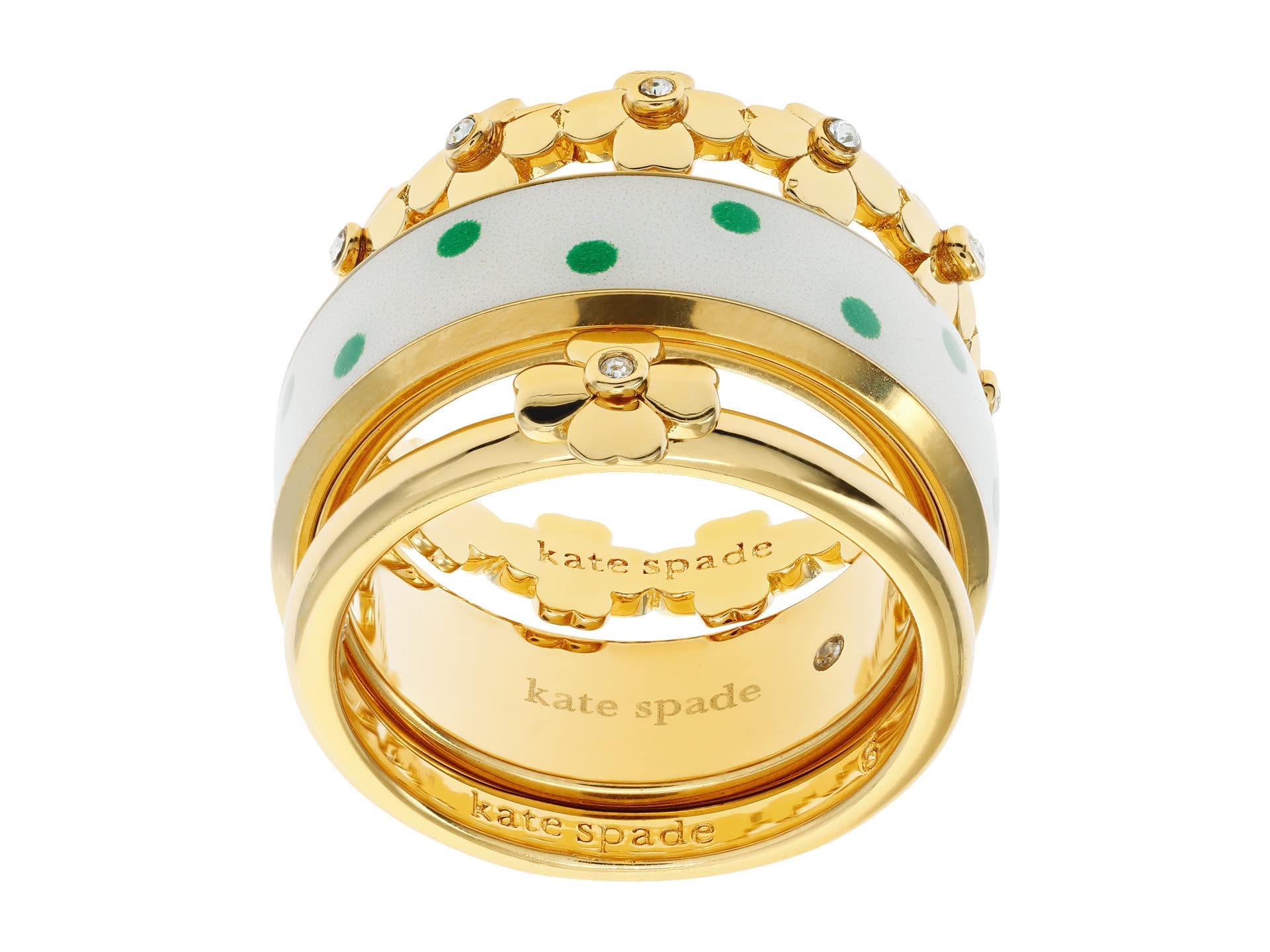 Kate Spade New York Stacked Ring Set - 3 Piece Gold & Silver Fashion Rings for Women | Perfect for Layering, Everyday Wear & Gift Giving