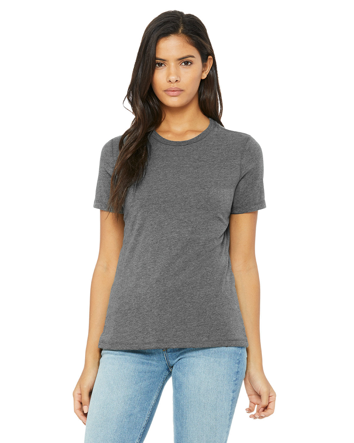Bella + Canvas 6400CVC Women's Relaxed Fit Heather Short Sleeve T-Shirt - Soft Cotton Blend Tee for Casual Wear, Gym & Everyday Comfort