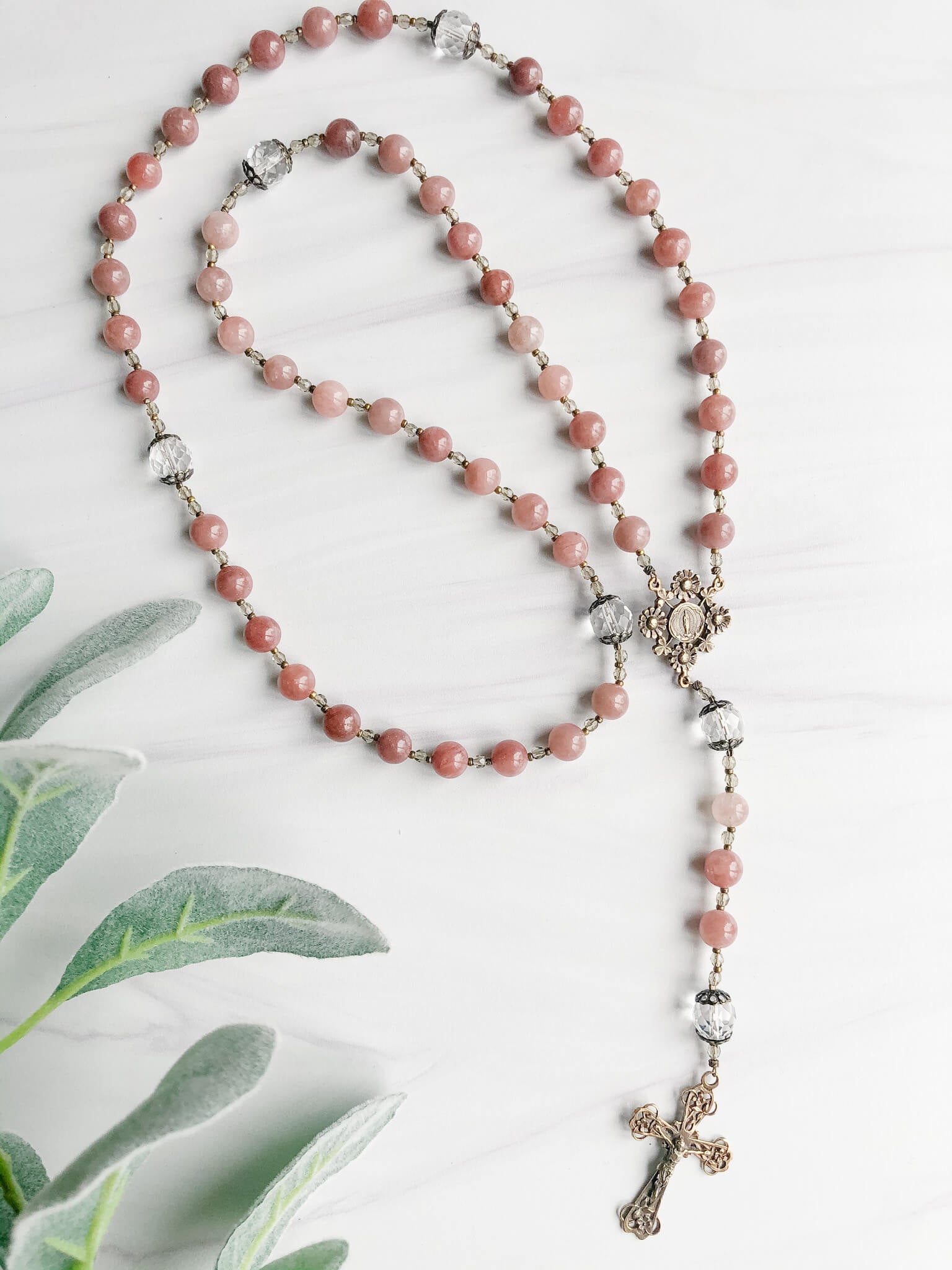 Our Lady's Garden Rosary - Beautiful Handmade Catholic Prayer Beads for Devotion & Meditation | Perfect for Home Altar, Church Use & Spiritual Gifts