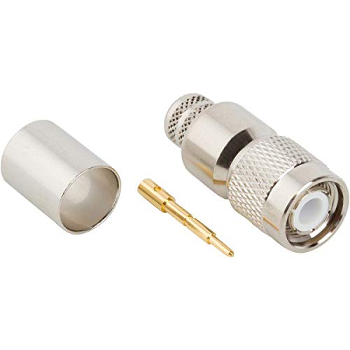 TNC Straight Crimp Plug RF Connector for RG-214 50 Ohms - 5 Pack - High Performance Coaxial Cable Connector for Ham Radio, Military, and Telecommunication Equipment