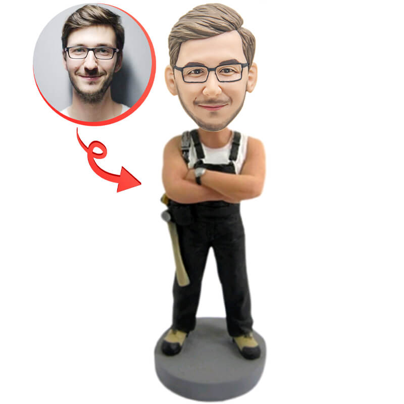 Custom Construction Worker Bobblehead - Personalized Figurine for Gifts, Office Decor & Construction Industry Professionals | Perfect for Retirement, Birthday & Appreciation Gifts