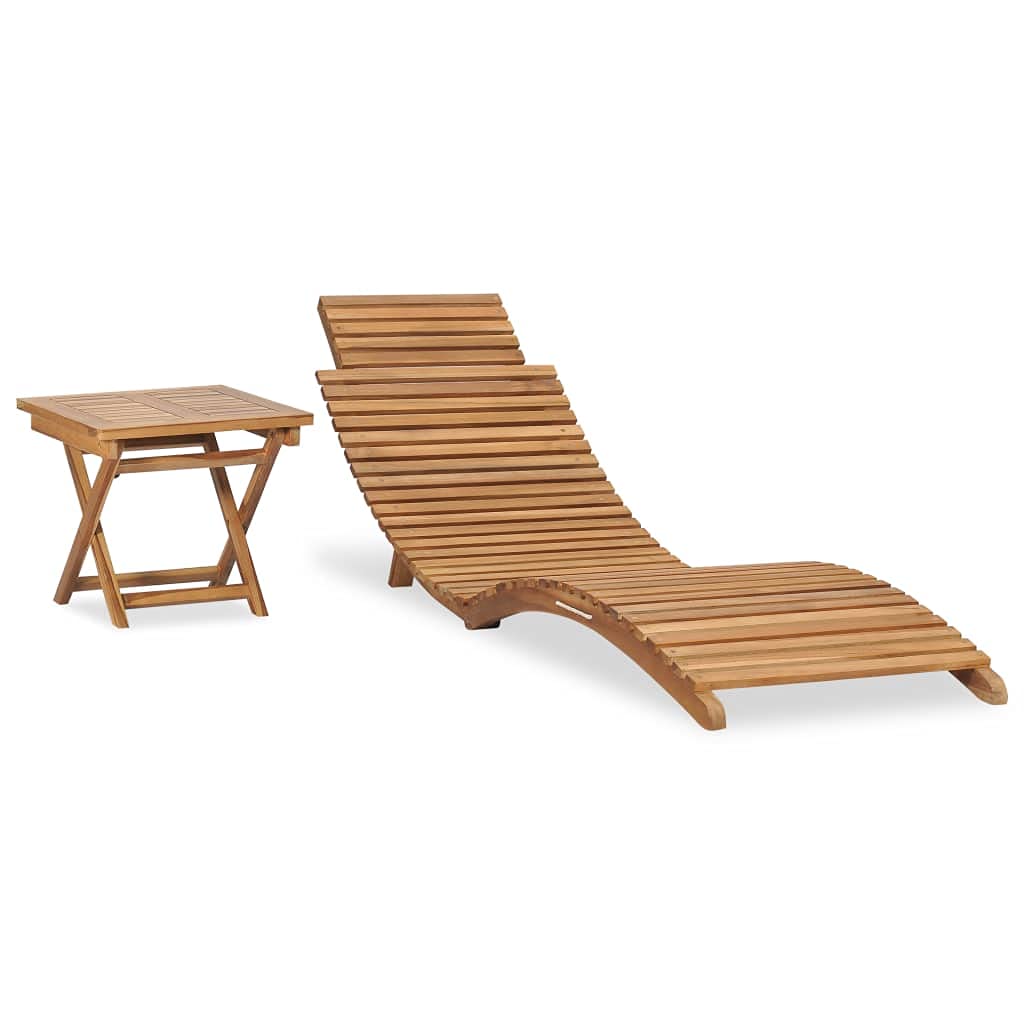 **Teak Wood Folding Patio Chaise Lounge Chair with Coffee Table - Portable Outdoor Recliner for Sunbathing, Poolside, Backyard & Patio - Brown**    *(Optimized for Google SEO, includes use cases: sunbathing, poolside, backyard, patio)*