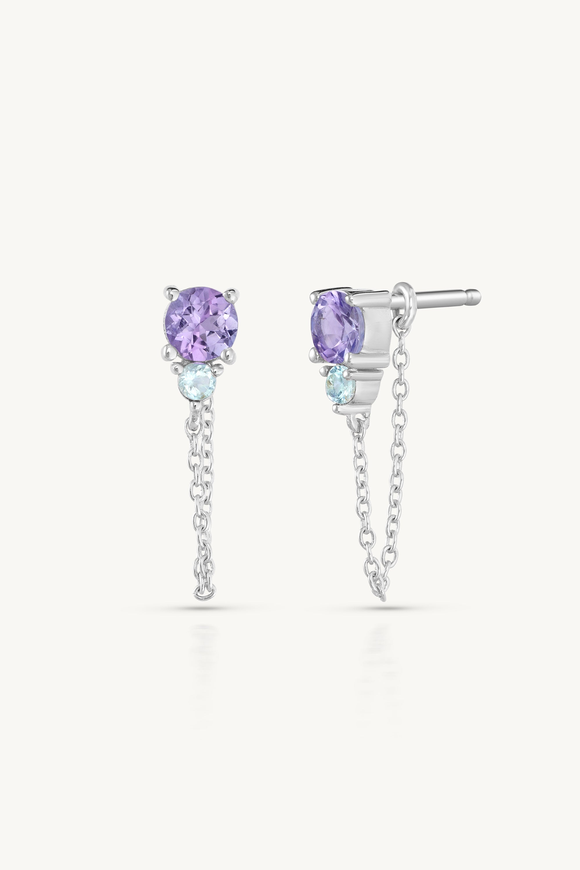 December Birthstone Tanzanite Silver Stud Earrings - Perfect for Holiday Gifts & Special Occasions