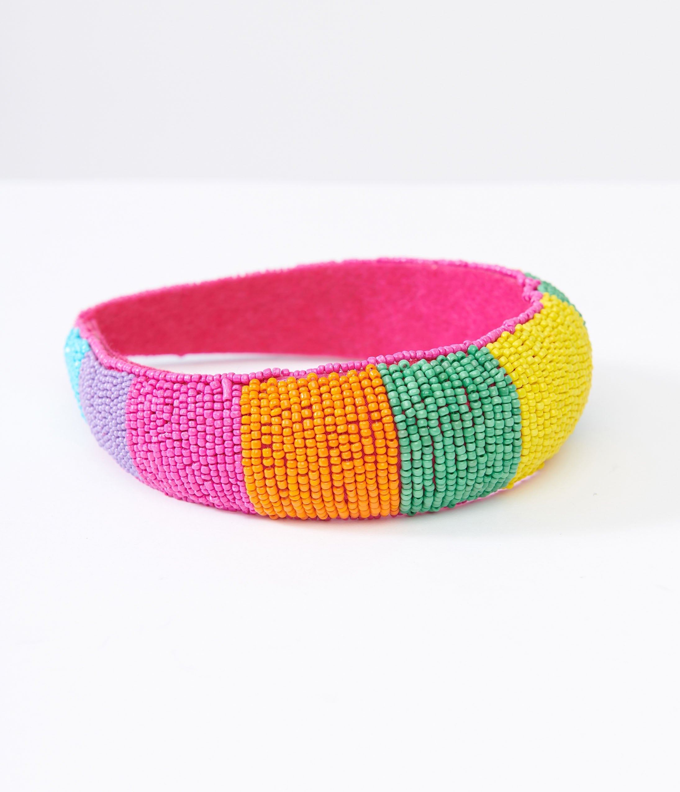 Rainbow Beaded Chunky Headband for Women & Girls - Stylish Hair Accessory for Parties, Festivals & Everyday Wear