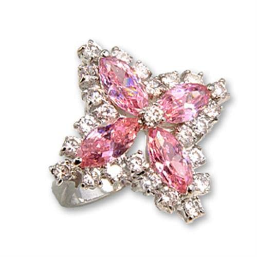 Zawadee Rhodium Plated Brass Ring with AAA Grade Cubic Zirconia (CZ) in Rose Gold - 56503 | Elegant Jewelry for Women, Perfect for Weddings, Parties & Everyday Wear
