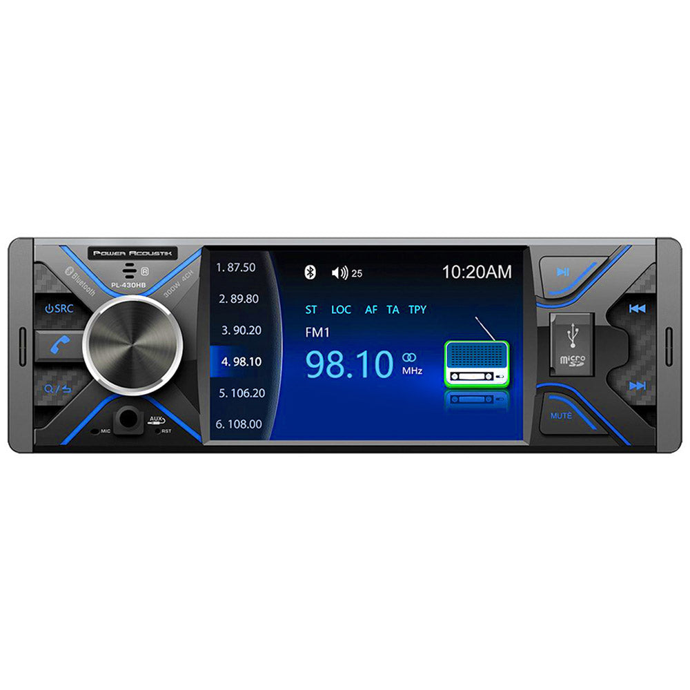 Power Acoustik PL 430HB Single DIN Car Stereo with Detachable 4.3