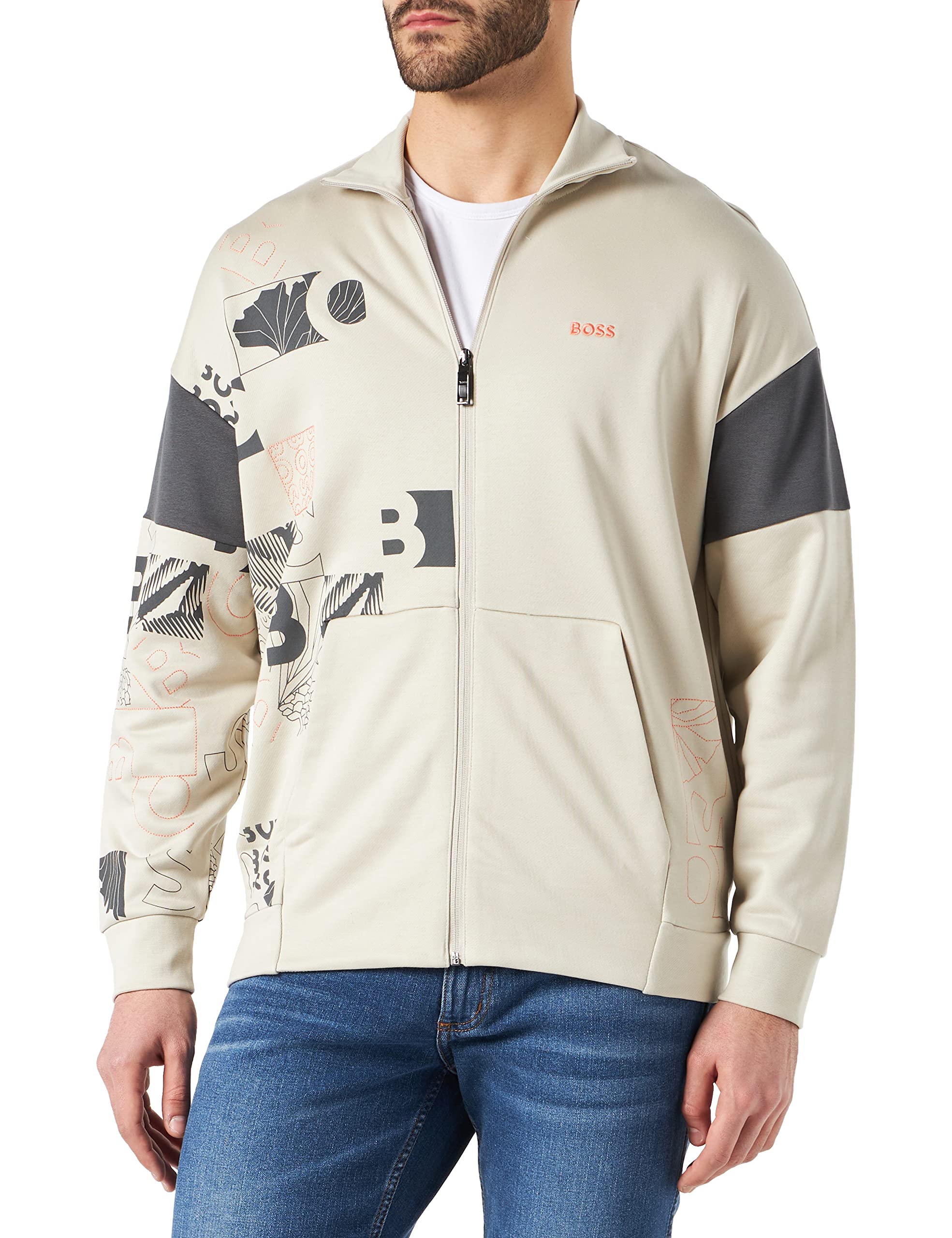 BOSS Men's Skover Sweatshirt - Premium Cotton Pullover Hoodie for Casual Wear & Street Style Fashion