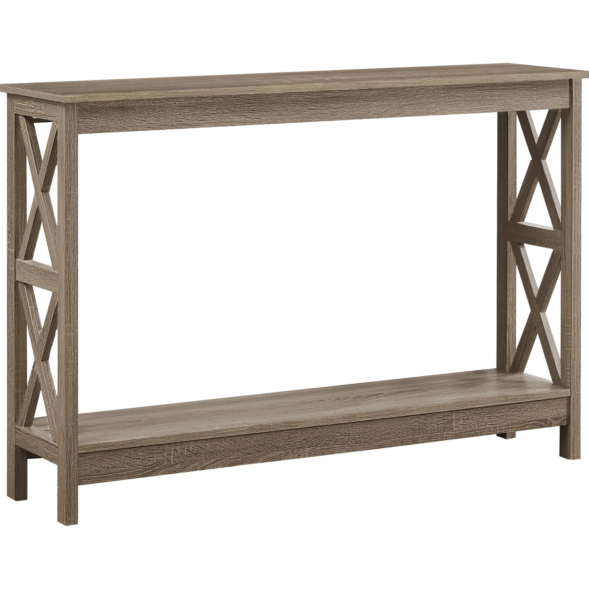 Modern Dark Taupe Console Table - Entryway Sofa Table with Storage Shelf for Hallway, Living Room & Bedroom Decor