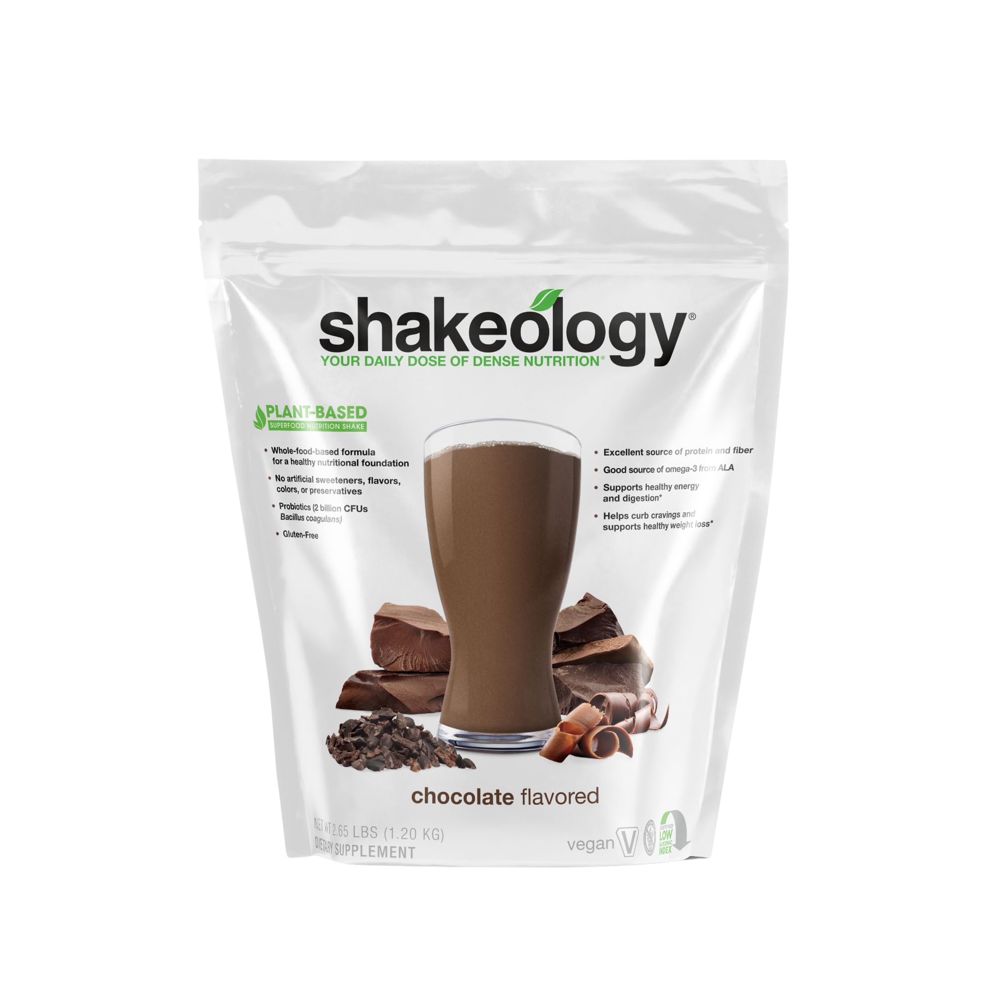 Shakeology Plant-Based Protein Powder - Gluten-Free Vegan Shake with 30 Vitamins & Minerals - Supports Weight Loss, Muscle Growth & Digestive Health - Rich Chocolate Flavor (30 Servings) - Perfect for Post-Workout Recovery & Healthy Meal Replacement
