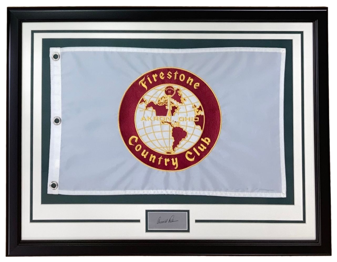 Arnold Palmer Framed Bridgestone Country Club Flag with Laser Engraved Signature - Golf Memorabilia for Man Cave, Office Decor & Sports Fan Gifts