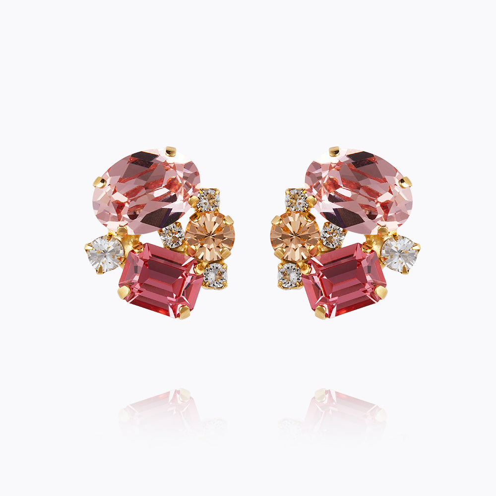 Mini Carolina Stud Earrings - Pink Gold Combo Set | Dainty & Elegant Jewelry for Women | Perfect for Everyday Wear, Date Nights & Gifting