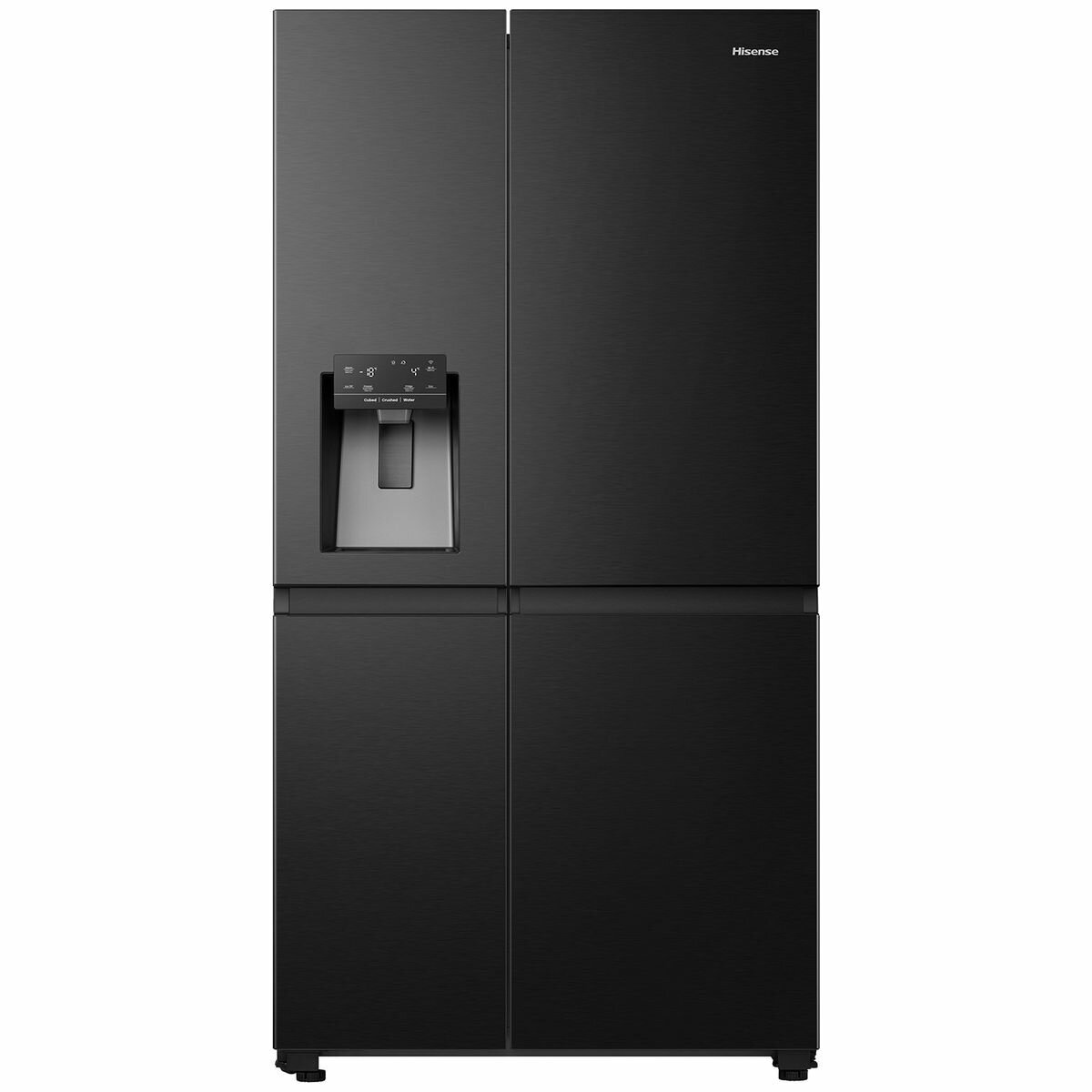 Hisense HRSBS632BW 632L Side by Side Refrigerator - Black Steel Finish, WiFi Connected, Non-Plumbed Ice & Water Dispenser | 3 Year Warranty | Perfect for Modern Kitchens, Large Families & Smart Home Integration