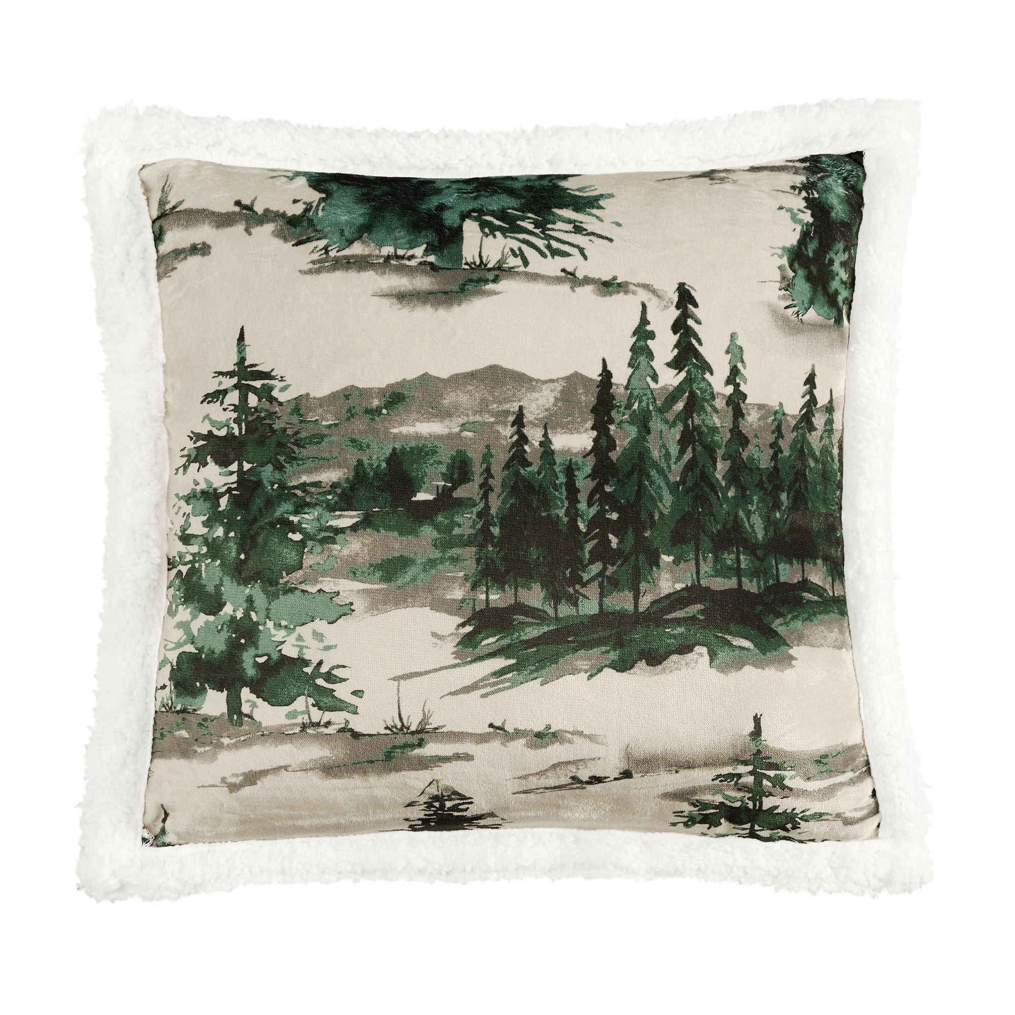Joshua Campfire Sherpa Pillow - Ultra Soft & Cozy Flannel Throw Pillow for Couch, Bed, or Outdoor Camping - Perfect for Home Decor, Living Room, and Cabin Comfort