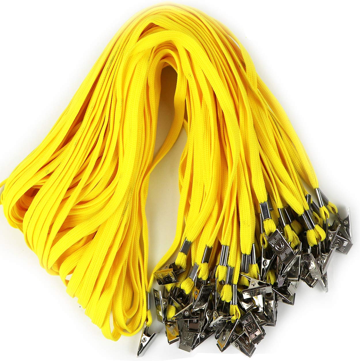 Beebel 100 Pack Black Lanyards with Badge Clip - for ID Cards & Events