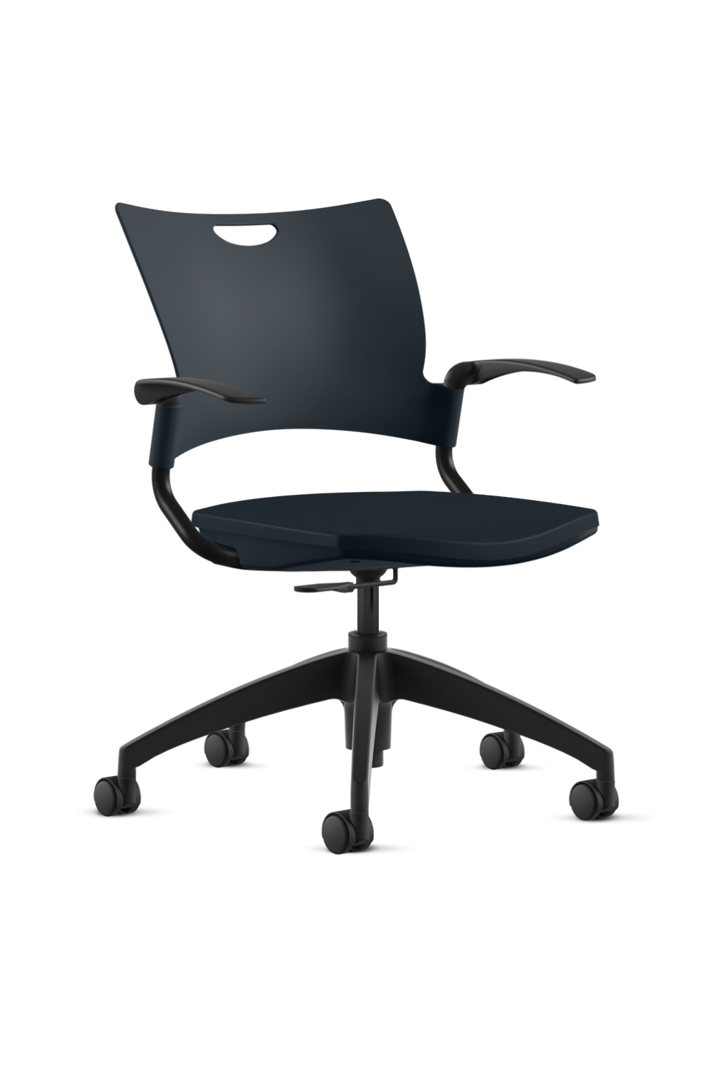9 to 5 BELLA Swivel Tilt Task All Plastic Office Chair (1325) - Ergonomic Desk Chair for Home Office, Computer Workstation & Conference Room