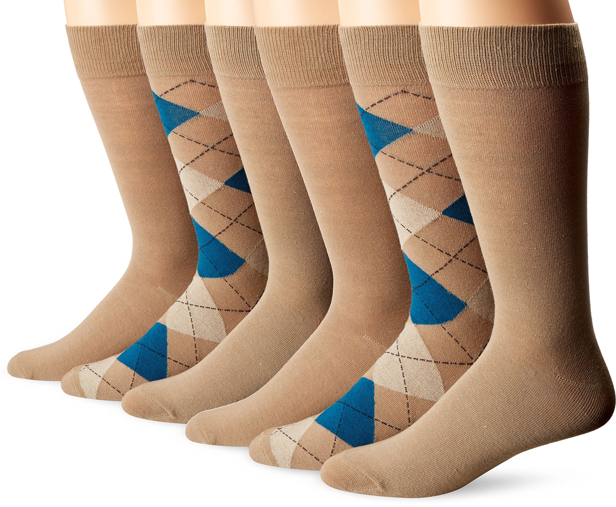 Fruit Of The Loom Men's 3 Pack Argyle Crew Socks - Soft Cotton Comfort Socks for Casual & Dress Shoes - Perfect for Work, Office & Everyday Wear