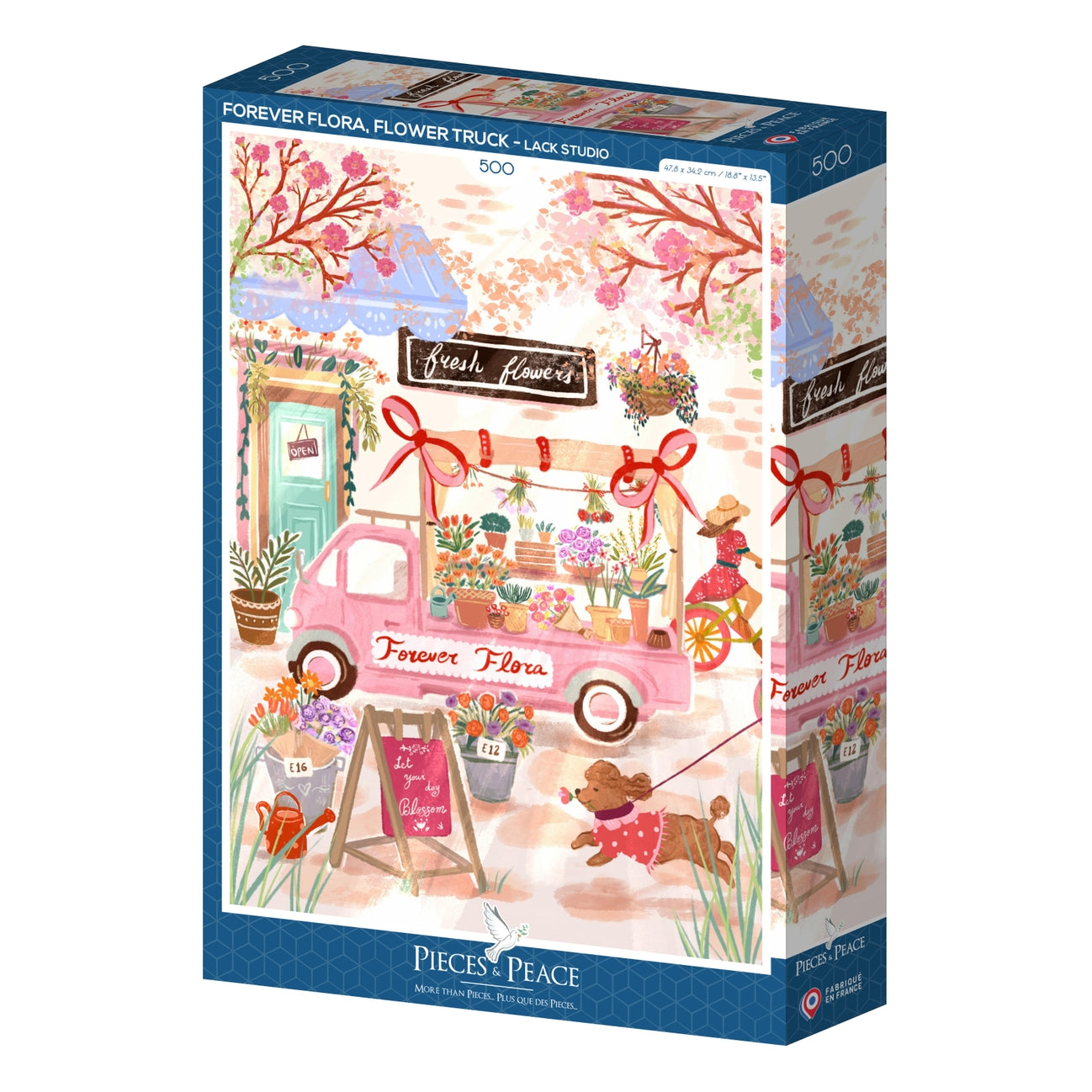 Forever Flora Flower Truck 500 Piece Jigsaw Puzzle for Adults - Beautiful Botanical Puzzle for Relaxation & Home Decor
