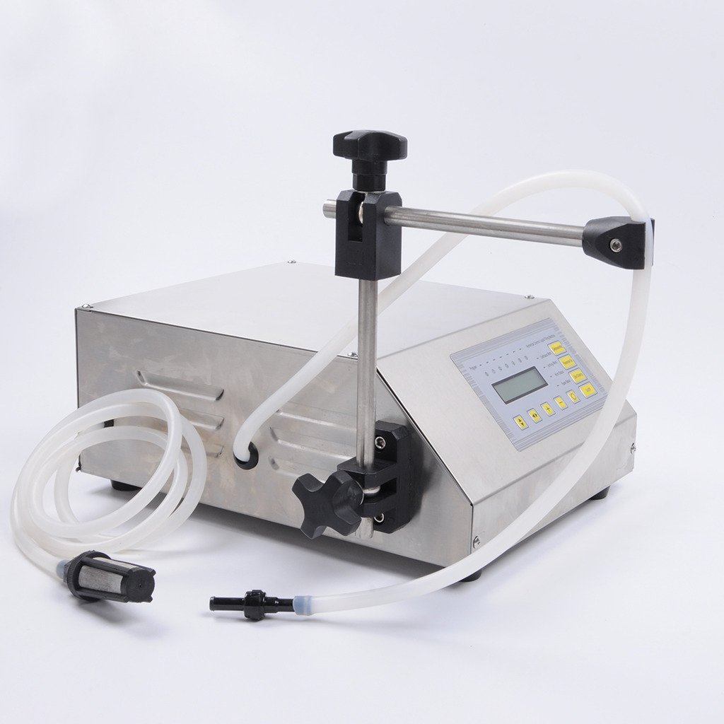 Wotefusi Gfk-160 Industrial Digital Control Liquid Filling Machine - 110V, 30W, 3.2L/Min, 5-30 Bottles/Min, 5-3500ml Range - Perfect for Beverage, Water, Juice, and Cosmetic Bottling in Factories and Small Businesses