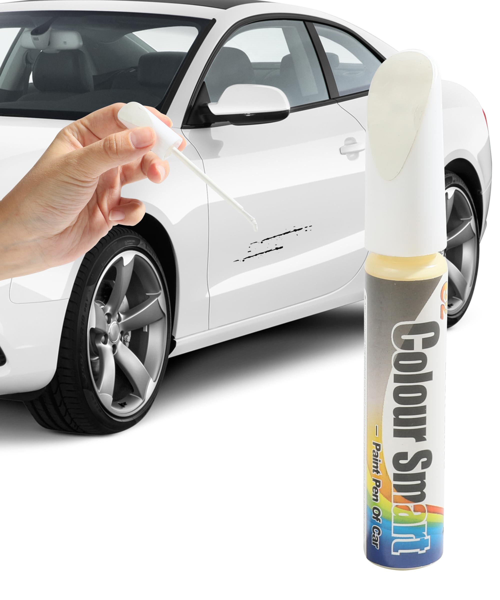 Car Scratch Remover Pen - Professional Touch Up Paint for Cars | Auto Paint Scratch Repair Kit | Car Accessories & Detailing Supplies | Perfect for Minor Scratches, Chips & Paint Damage (White) | Ideal for DIY Car Maintenance & Quick On-the-Go Repairs