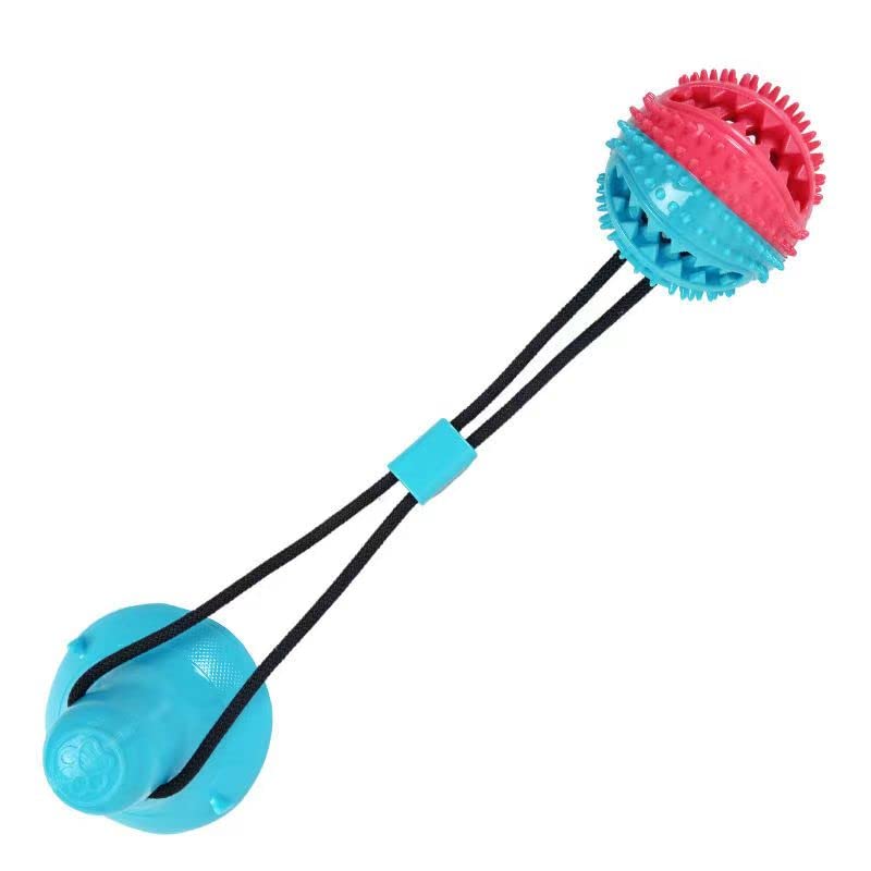 Durable Multi-Function Dog Chew Toy with Suction Cup - Interactive Molar Stick, Tug Toy & Squeaker Ball for Aggressive Chewers | Perfect for Indoor Play, Training & Teeth Cleaning