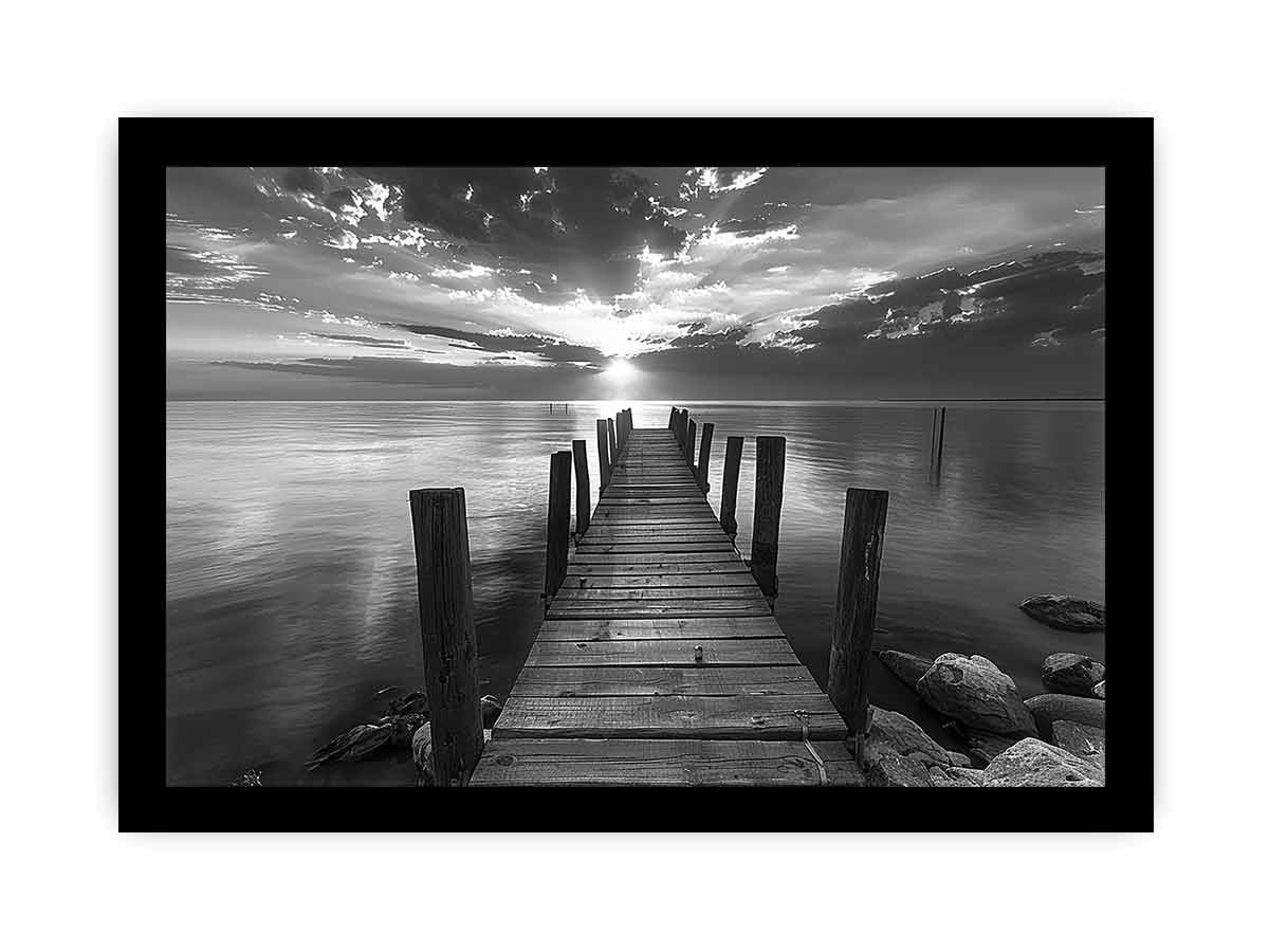 Jetty Frame Print Wall Art - Modern Canvas Painting for Home & Office Decor - Perfect for Living Room, Bedroom, and Workspace