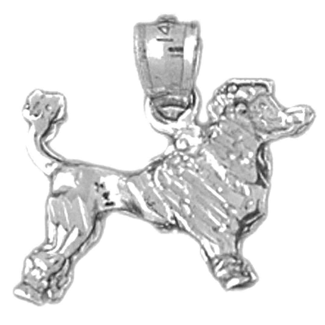 925 Sterling Silver Poodle Dog Pendant Necklace - 16mm Small Dog Charm for Women | Perfect Gift for Dog Lovers, Birthday & Anniversary