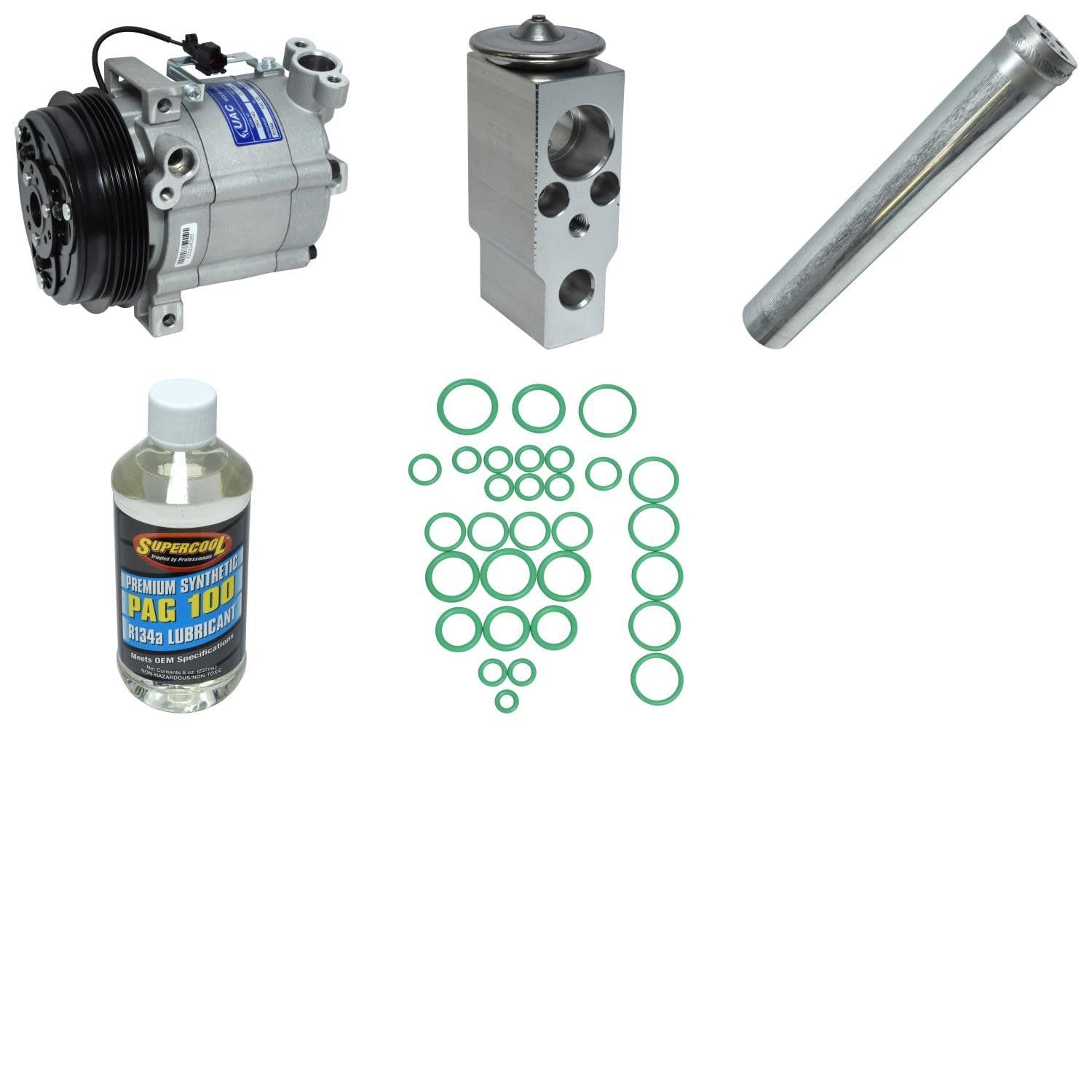 HVAC A/C Compressor Replacement Kit - Compatible with Multiple Car Models - High Performance Auto Air Conditioning System Repair Part - Perfect for DIY Mechanics & Professional Technicians (Use for AC System Maintenance, Summer Car Cooling Repairs, and Vehicle Air Conditioning Restoration)