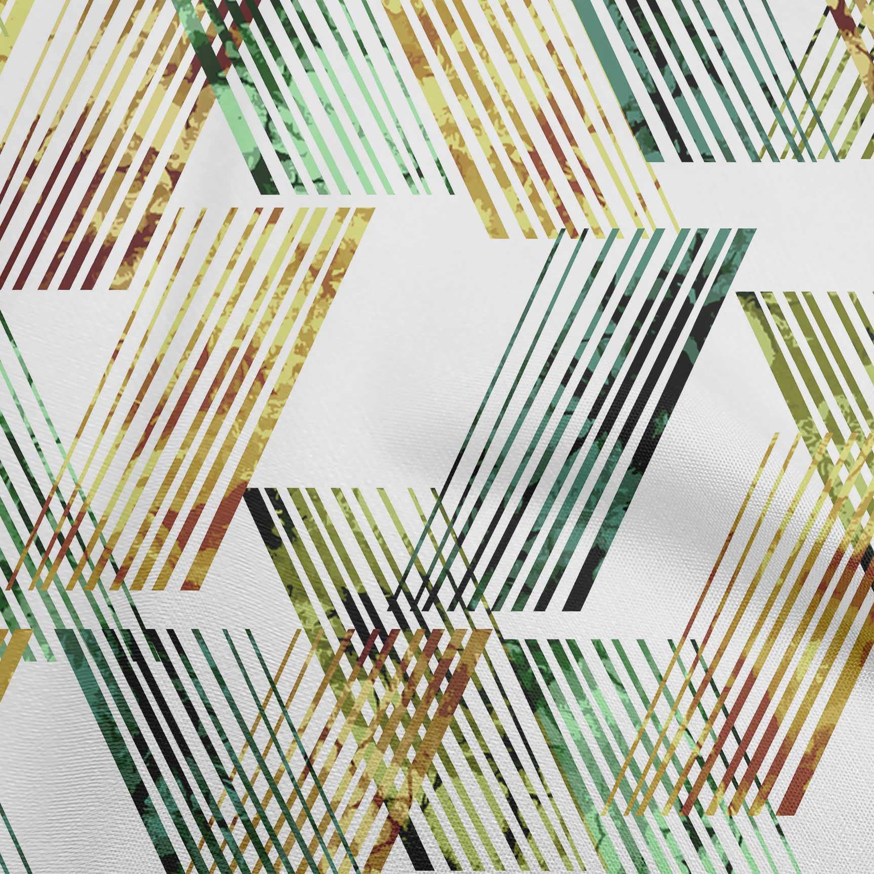 oneOone Polyester Spandex Dark Green Geometric Print Fabric by The Yard - 56 Inch Wide Dress Material for DIY Fashion, Home Decor & Craft Projects