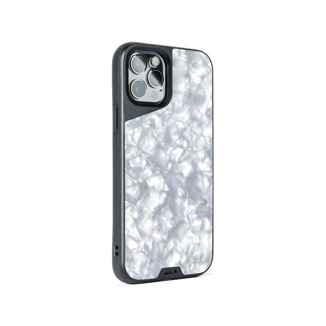 MagSafe Compatible Silver Pearl iPhone Case - Slim Protective Cover for iPhone 14/13/12 Pro Max | Shockproof & Scratch Resistant | Perfect for Work, Travel & Everyday Use