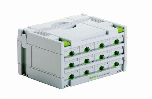 Festool 491986 12-Drawer Sortainer Tool Organizer - Heavy Duty Gray Storage System for Workshop & Garage Tools Organization