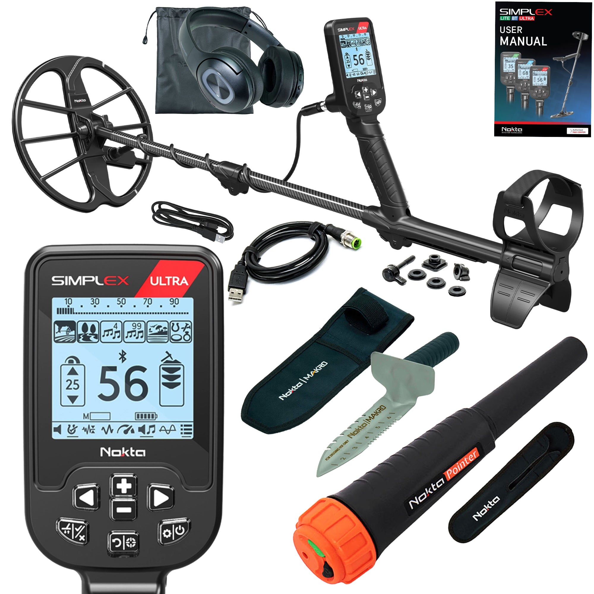 Nokta Simplex Ultra WHP Waterproof Metal Detector with 11