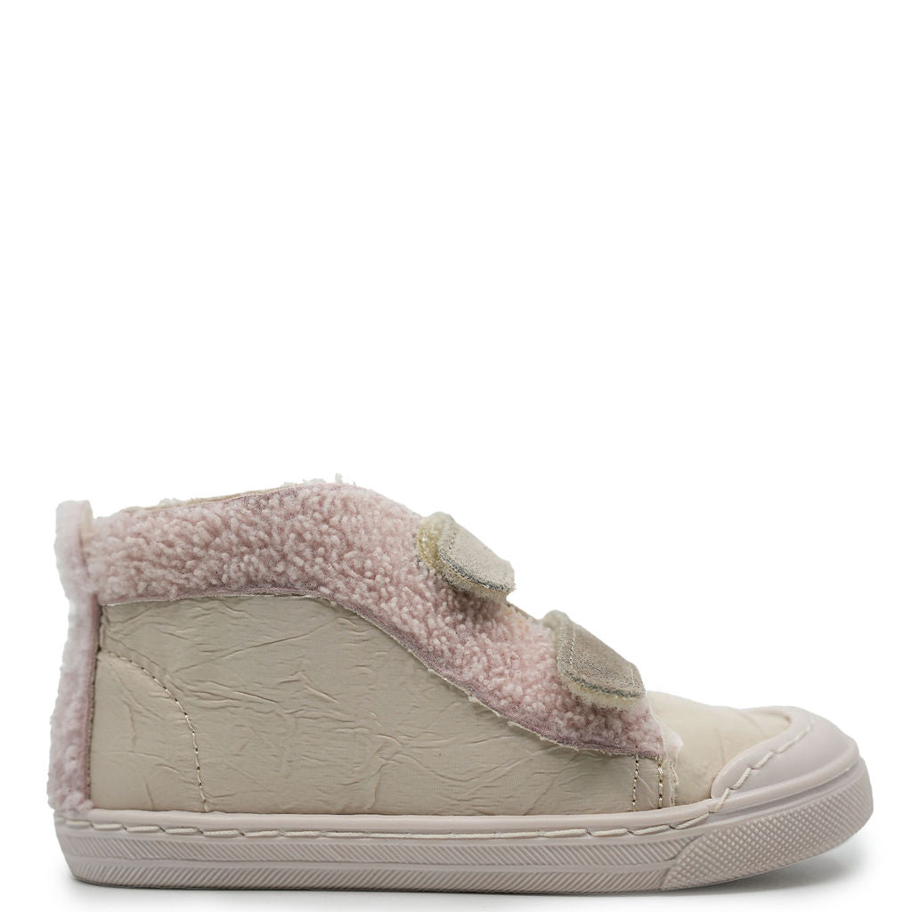 Pepe Ivory and Rose Velcro Sneakers for Women - Comfortable Casual Walking Shoes - Perfect for Running, Gym, and Everyday Wear