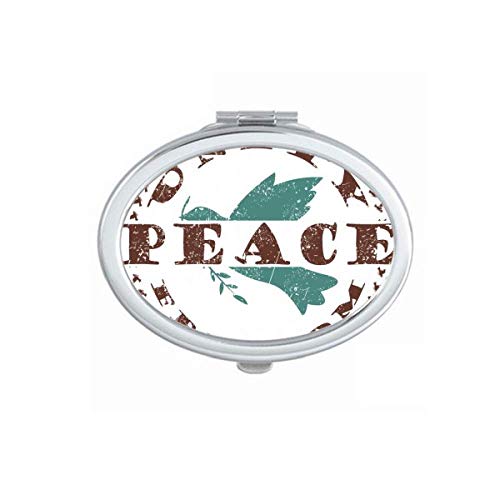 DIYthinker Olive Branch Peace & Freedom Symbol Mirror - Portable Folding Double-Sided Makeup & Glasses Mirror for Travel, Home, and Office Use