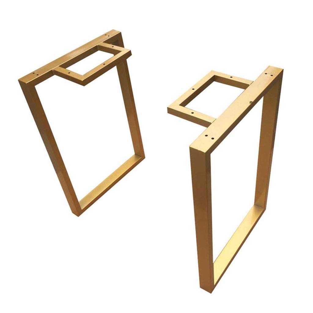 Golden Table Leg Brackets X2 - Heavy Duty Iron Shelf Supports for DIY Office, Conference, Computer, Dining & Large Board Tables (60×70cm, Gold) - Perfect for Home, Office & Restaurant Use
