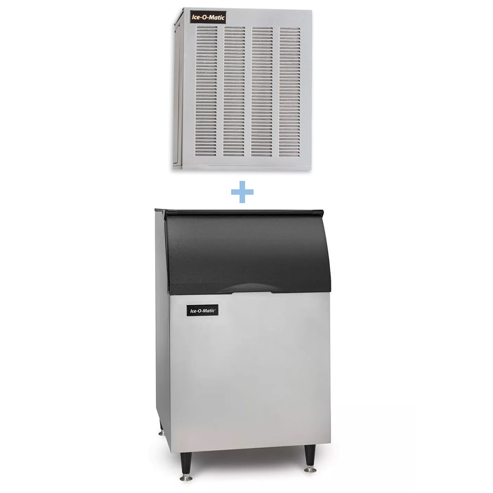 Ice O Matic GEM0450A/B55PS Commercial Nugget Ice Maker - 464 lb Daily Production, 510 lb Storage Bin, Air Cooled, 115V - Perfect for Restaurants, Bars, and Healthcare Facilities