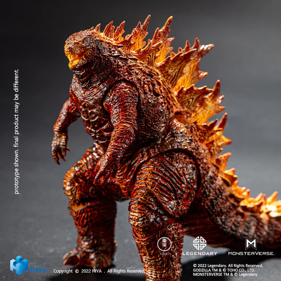 HIYA 7-inch 18cm Godzilla Action Figure - King of the Monsters Burning Godzilla Collectible Toy for Display & Play | Perfect for Movie Fans & Collectors