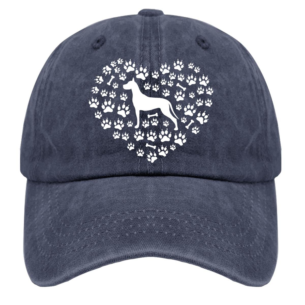 Xosi Great Dane Baseball Cap - Funny Washed Cotton Adjustable Strapback Hat for Dog Lovers | Perfect Gift for Women & Dog Dads | Ideal for Outdoor Activities, Dog Walks, and Casual Wear