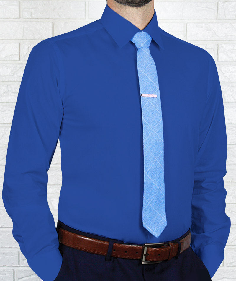 ARTURO Slim Fit Long Sleeve Royal Blue Dress Shirt for Men - Business Formal & Casual Office Wear - Premium Cotton Button Down Shirt for Work, Interviews & Special Occasions