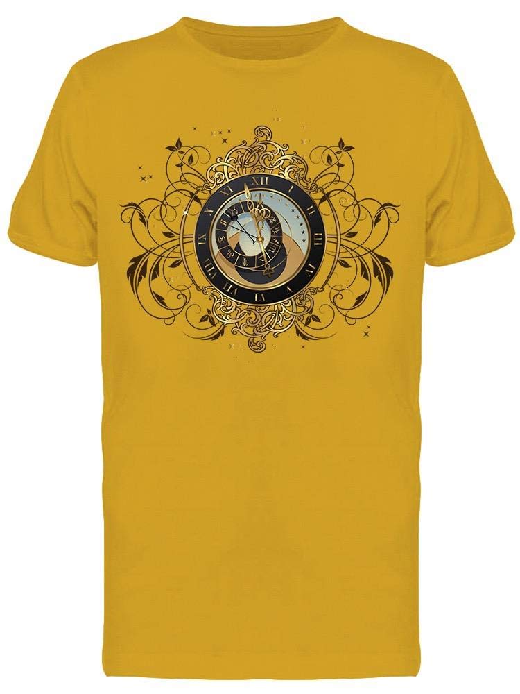 Vintage Astronomical Clock Graphic T-Shirt for Men - Casual Cotton Tee with Unique Space Design - Perfect for Astronomy Lovers, Science Geeks & Everyday Wear