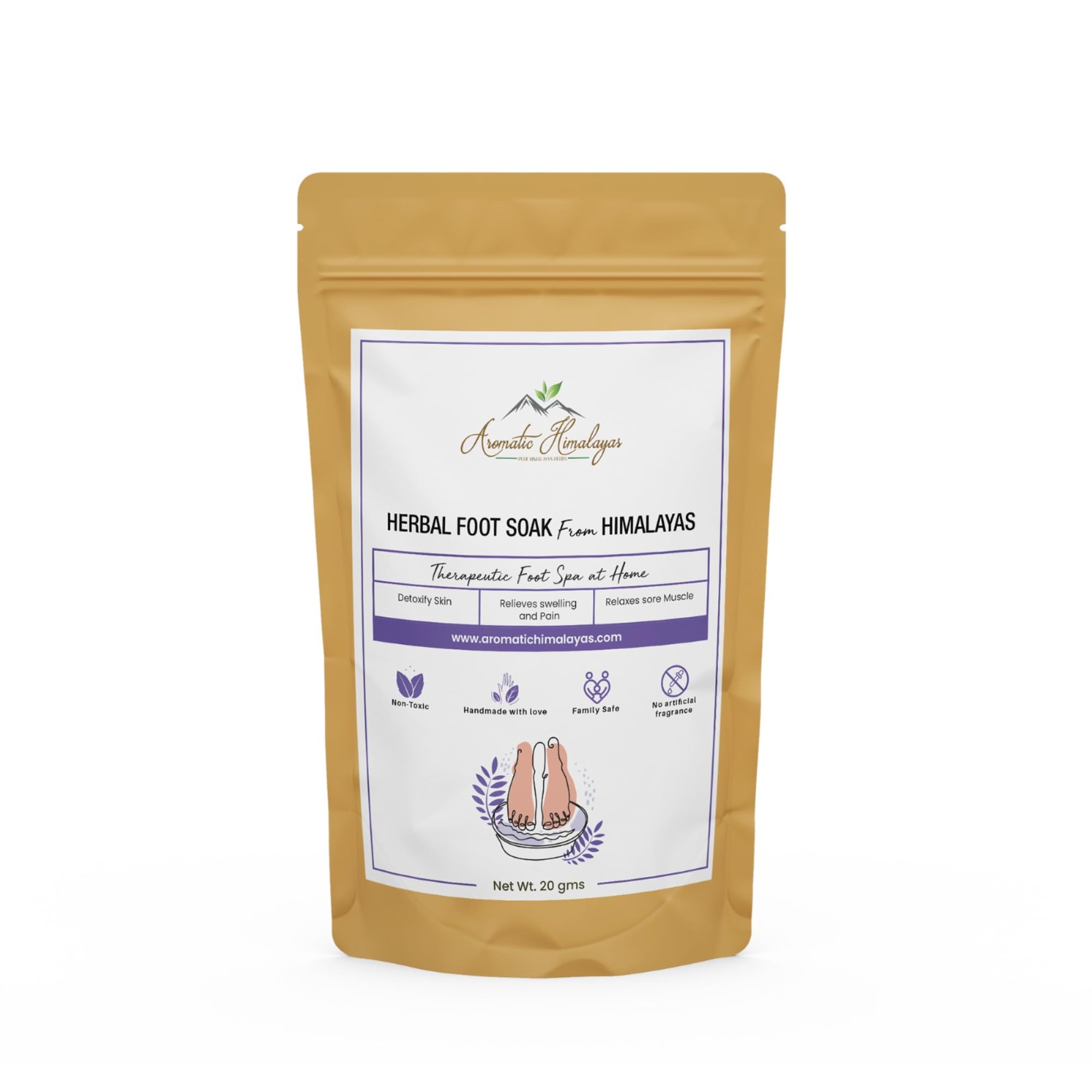Himalayan Herbal Bath & Foot Soak Salt - Relieve Tired, Swollen Feet & Muscle Pain | Detox & Improve Circulation | 2 Pack (10g Each) | Perfect for Post-Workout Recovery & Spa Relaxation