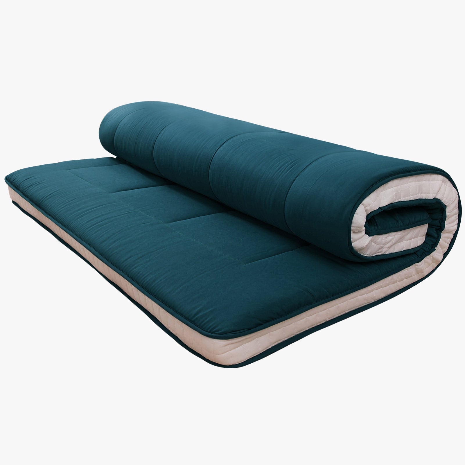 MAXYOYO Futon Mattress - Japanese Floor Sleeping Pad with Quilted Topper, Bluestone Blue | Foldable Floor Bed for Guest Room, Dorm, Camping & Yoga Mat Alternative
