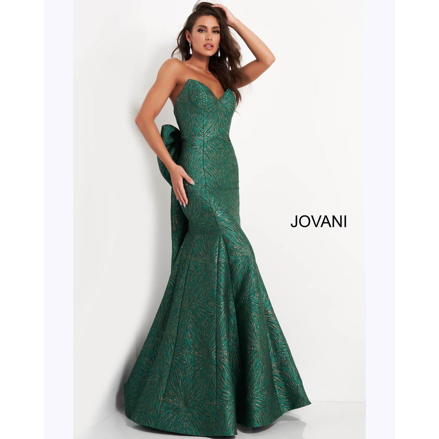 Jovani 04158 Elegant Evening Gown for Women - Perfect for Prom, Gala & Formal Events | Long Sleeve Floor-Length Dress with Beaded Details