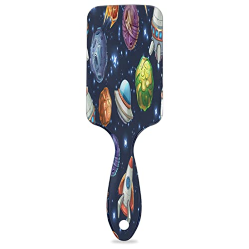 Space Planets Air Cushion Comb - Nylon Anti-Static Hair Brush for Wavy, Curly, Long & Thick Hair - Reduces Breakage & Tangles - Smooth Detangling for Dry Hair - Perfect for Home, Travel & Salon Use