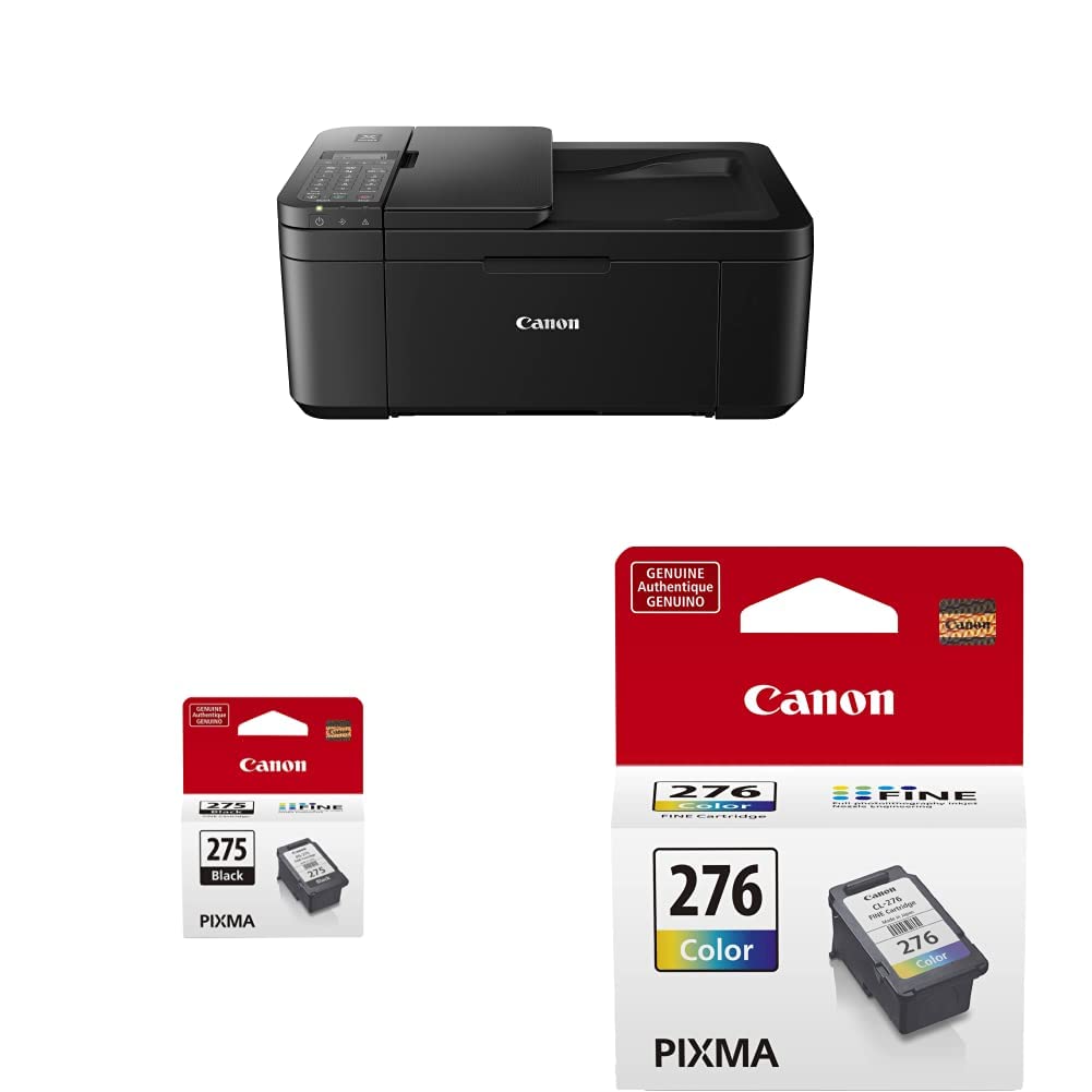 Canon PIXMA TR4720 Wireless All-in-One Printer with Auto Document Feeder, Mobile Printing & Fax | Home & Office Use | Compatible with Smartphones, Tablets & Laptops | Black Inkjet Printer with PG-275 Black & CL-276 Color Ink Cartridges | Ideal for Home Printing, School Projects & Small Business Documents