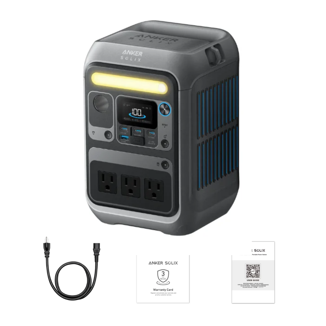 Anker SOLIX C300X Portable Power Station 288Wh 300W - Solar Generator for Camping, Outdoor Adventures & Emergency Backup Power