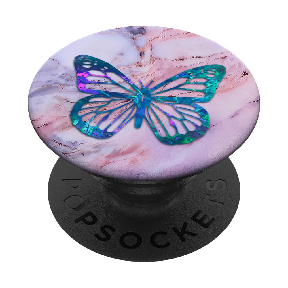 Purple Blue Violet Butterfly Phone Grip - Adhesive PopGrip for Pink & Blue PopSockets - Perfect for Phones, Tablets, and Laptops