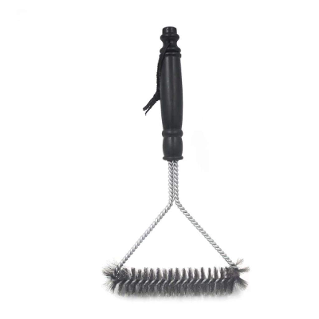 BDYCZ Stainless Steel Wire Bristles Triangle Grill Cleaning Brush with Handle - Heavy Duty BBQ Scrubber for Grill Grates, Oven Racks, Smokers & Outdoor Cooking Tools