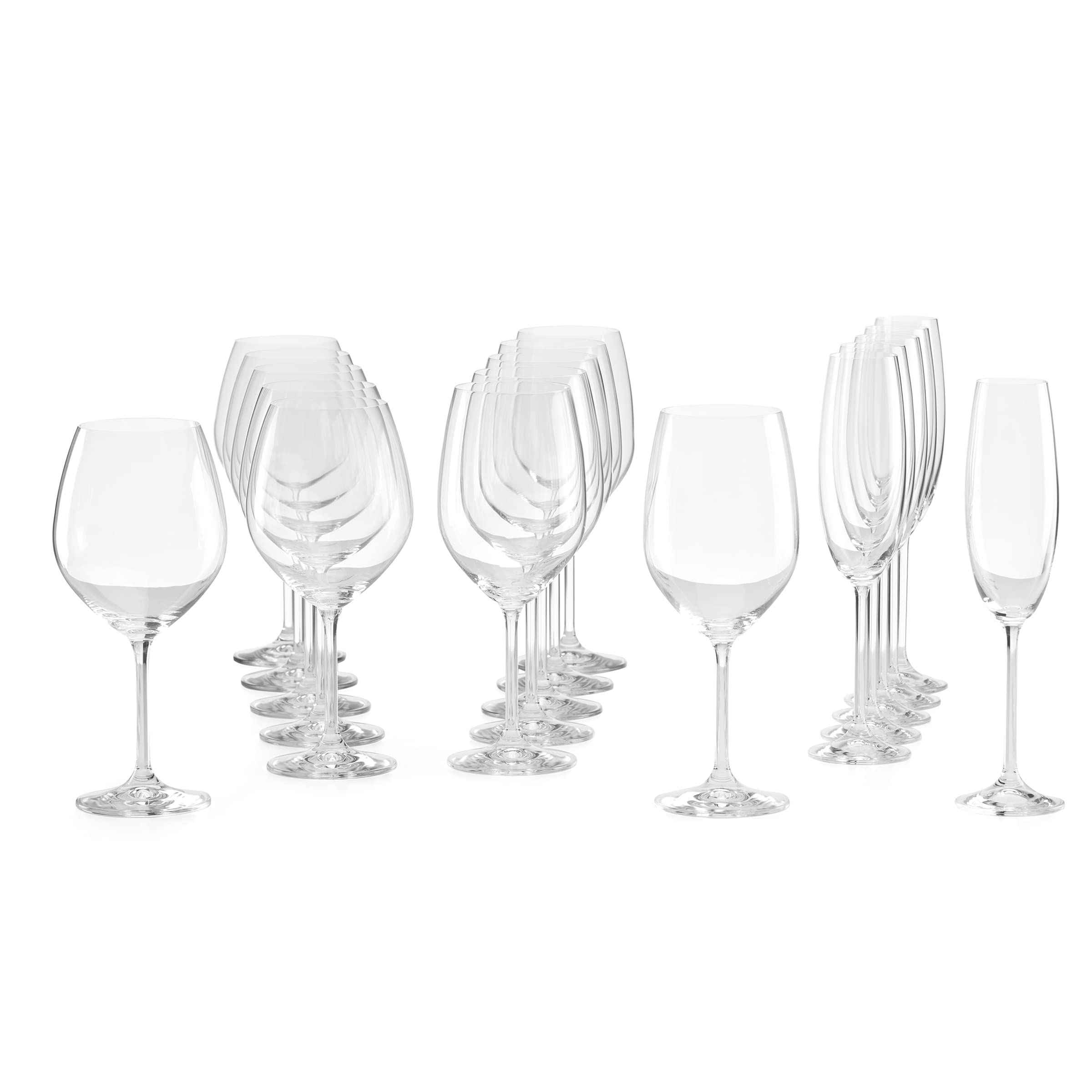 Lenox Tuscany Classics 18-Piece Mixed Glass Set - Clear Glassware for Water, Juice & Wine - Perfect for Dinner Parties, Weddings & Home Entertaining